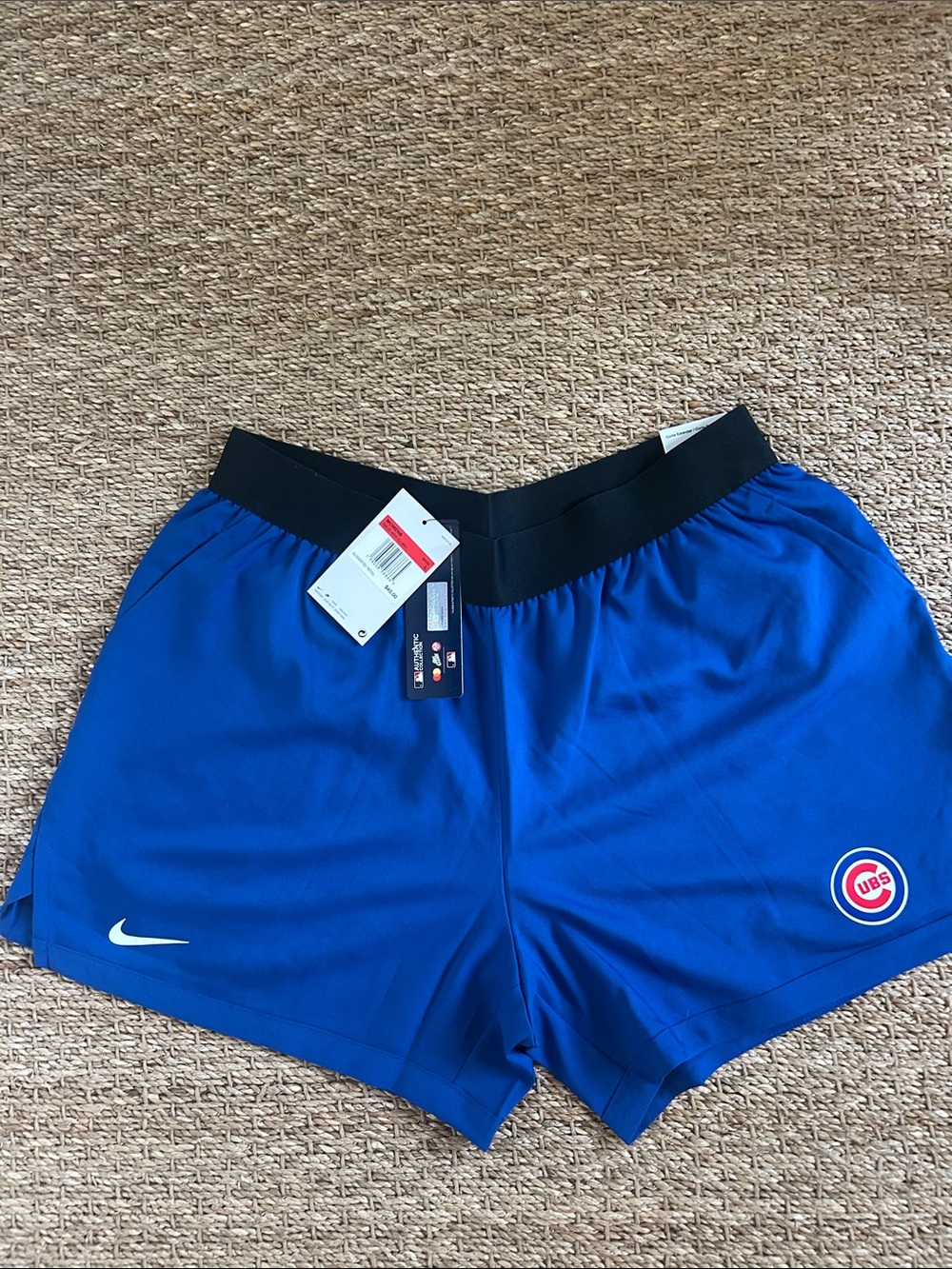 Nike Women's Athletic Shorts Blue with Black Waistband